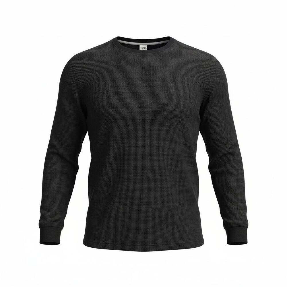 Lee Thermal Shirt Mens 2XL Black Waffle Knit Long Sleeve NWT
